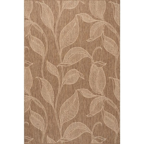 Shellia Modern Light Brown 10 ft. x 12 ft. Outdoor Area Rug