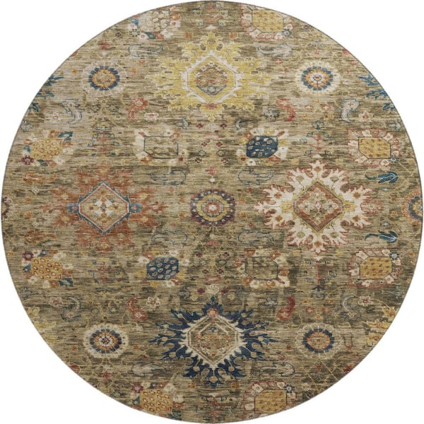 Best Machine Washable Rugs Round Addison Rugs Mayfield Premium Machine Washable Abstract AMF1927 Brown 8 ...