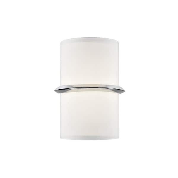 KUZCO Pondi 9 in., 1-Light 13-Watt Chrome Integrated LED Wall Sconce