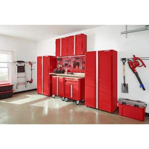 8-Piece Ready-to-Assemble Steel Garage Storage System in Red (133 in. W x 98 in. H x 24 in. D )