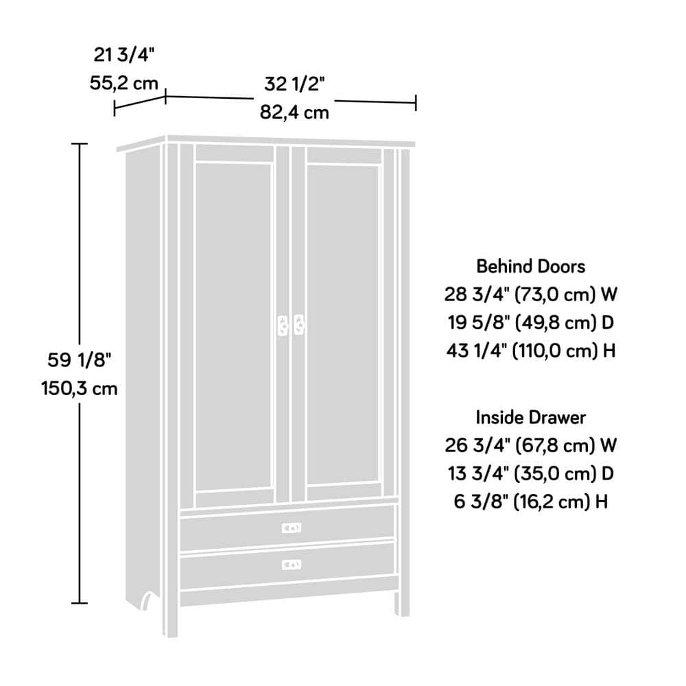 Raven Oak Cottage Style Armoire with Mirror