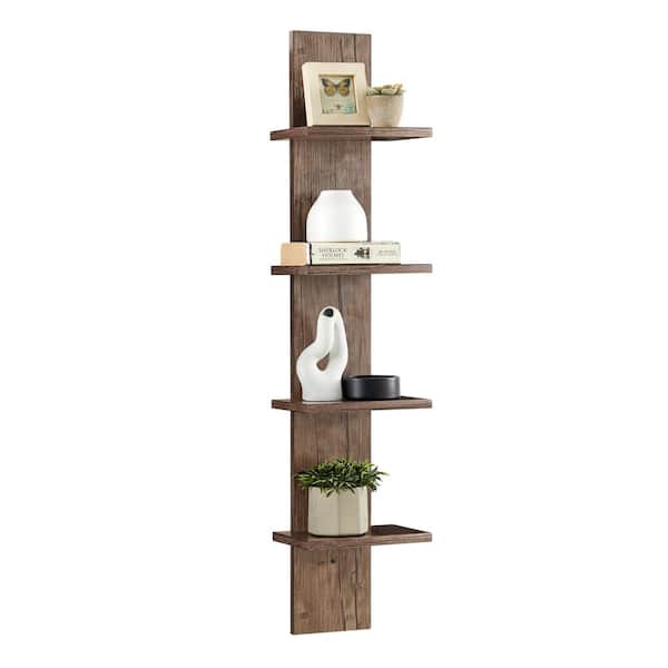 DANYA B Arica 9 in. x 6.5 in. Hickory Utility Column 4-Tier Spine