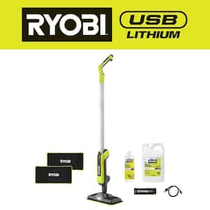 USB Lithium Cordless Agitating Spray Mop Kit with 2Ah Battery, Charging Cable, Accessories, and 64 oz. Cleaning Formula