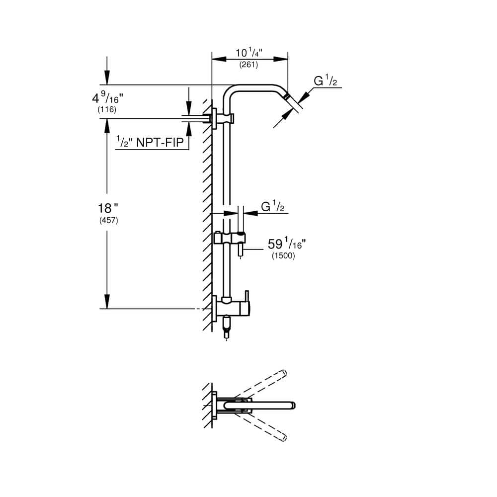 Starlight Chrome Adjustable Height Multi-head Shower System