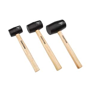 8, 16, 32 oz. Wood Handle Rubber Mallet Set (3-Piece)