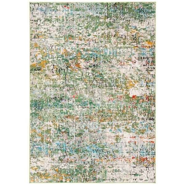Madison 6 x 8 Green/Turquoise Abstract MAD460Y Area Rug
