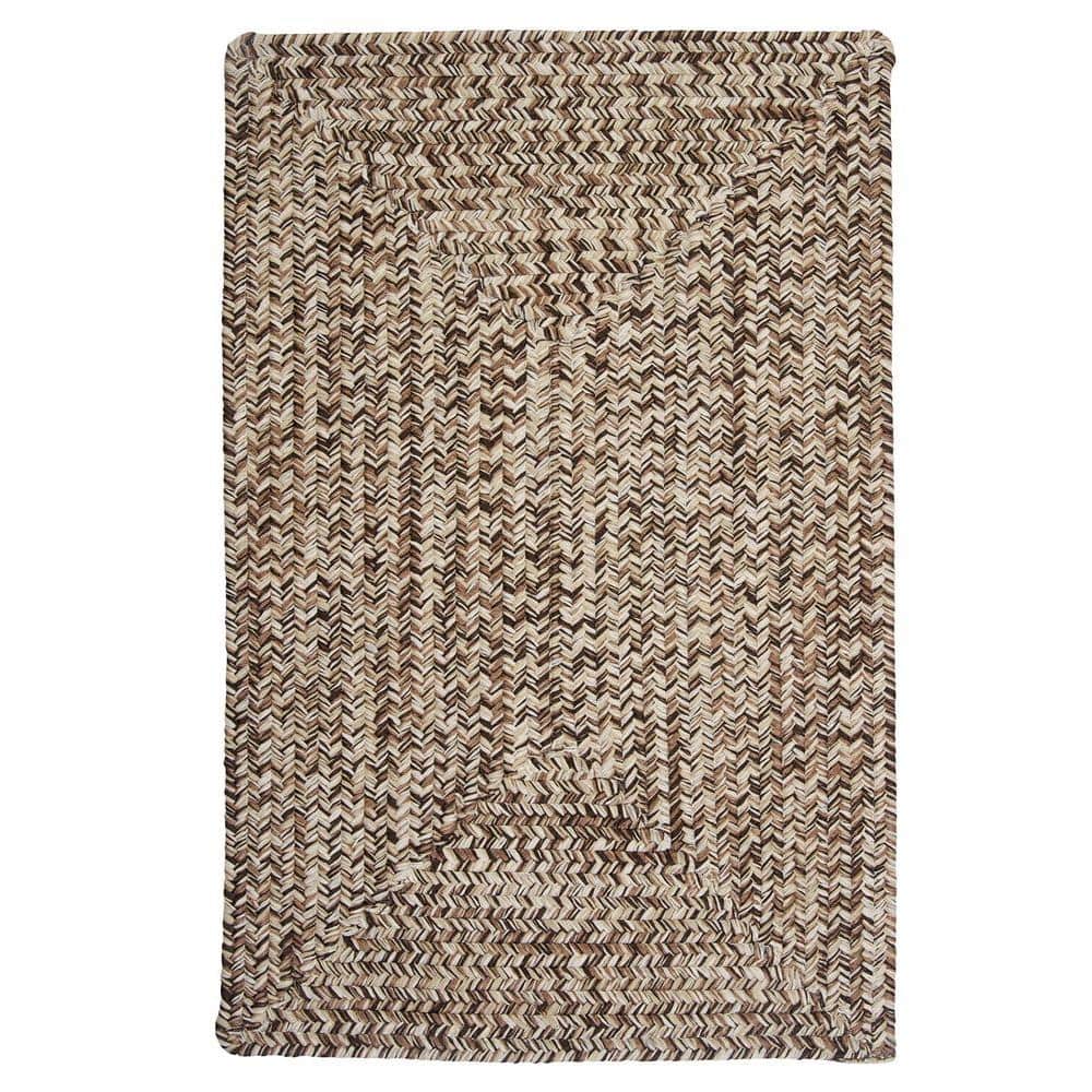 Weathered Brown Braided Reversible Synthetic Outdoor Rug