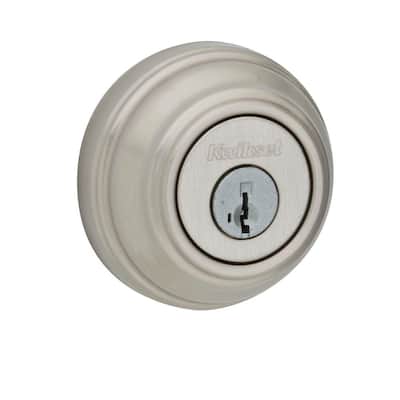 Satin Nickel Single Cylinder Deadbolt featuring SmartKey Security with Microban Antimicrobial Technology