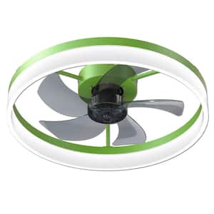 19.7 in. Integrated LED Indoor Green Ceiling Fan with Remote Control, Adjustable 3 Color Temperature