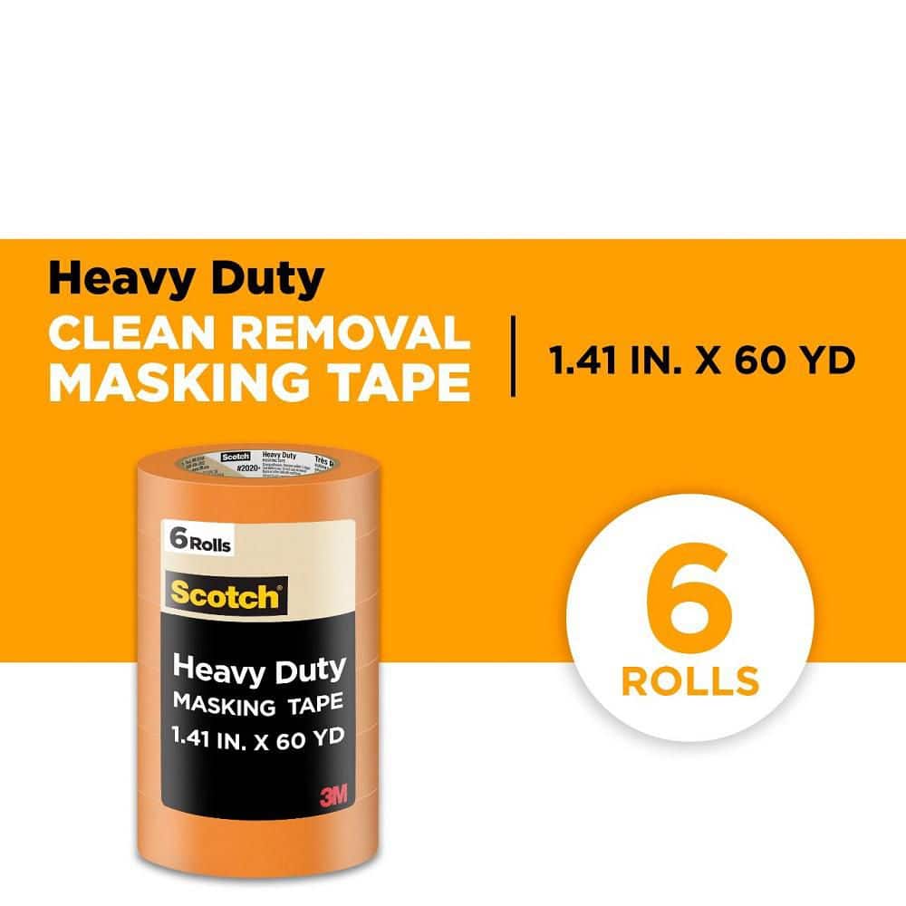 3M Scotch 1.41 in. x 60.1 yds. Heavy Duty Grade Masking Tape (6 Rolls/Pack)