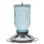 Blue Mason Jar Decorative Glass Hanging Bird Feeder - 1 lb. Capacity