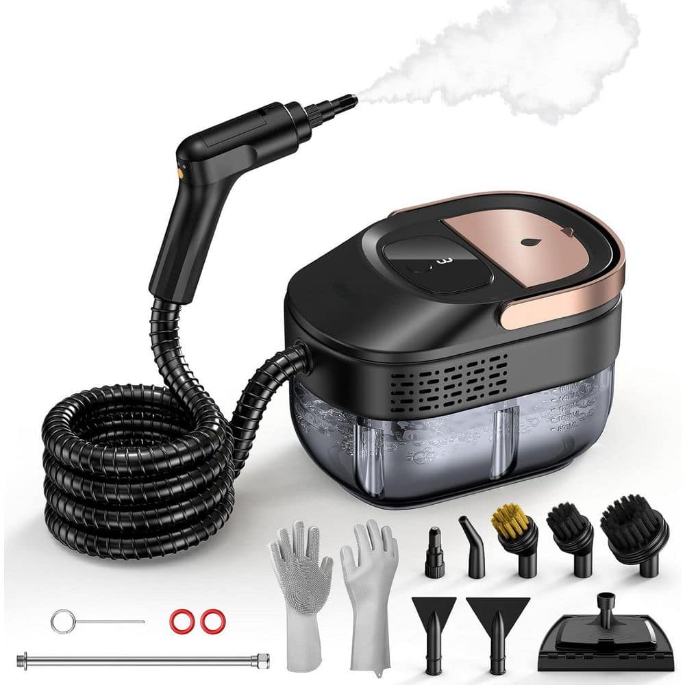 1500W Corded Steam Cleaner w 15s Heat-Up, 16 Accessories for Sealed Wood, Tile, Upholstery, Grout, Kitchen, Black price history on PriceWatchPro