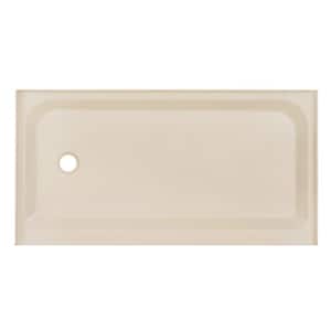 Voltaire 60 in. L x 32 in. W Alcove Shower Pan Base with Left-Hand Drain in Biscuit