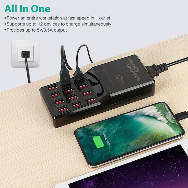 Multifunction High Speed 3 Port Usb Hub 3a Multi Splitter Charger