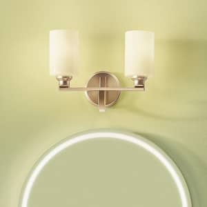 KICHLER Gioe 24.25 in. 3-Light Vanity Light with Opal Glass in Chrome ...