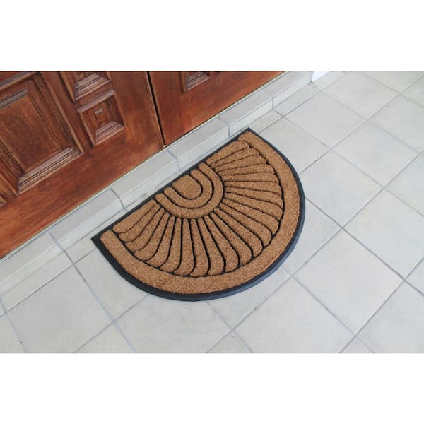 A1HC Half-Moon Dark Grey 24 in. x 36 in. Eco-Poly Indoor/Outdoor Mat with  Anti Tire Crumb Backing A1HCPR69-EP09 - The Home Depot