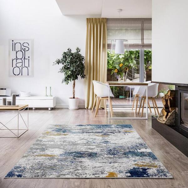 Luxe Weavers Modern Abstract Watercolor Area Rug, Multi 2x3