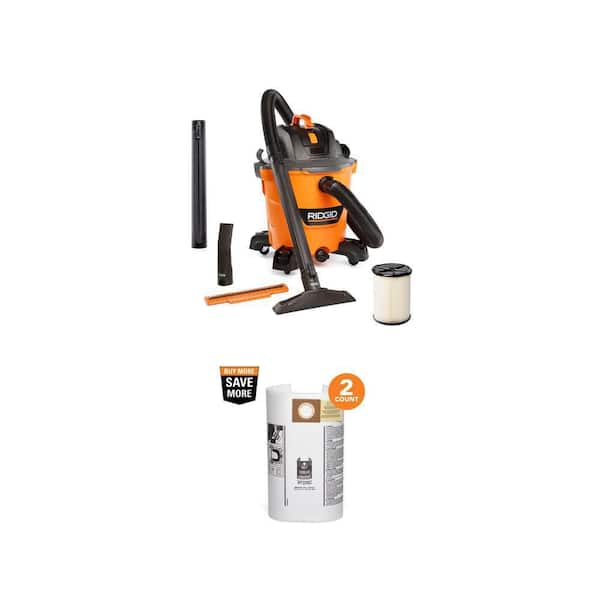 12 Gal. NXT 5.0 Peak HP Shop Vacuum with Hose, Attachments and Wet/Dry Bags (2-Pack)