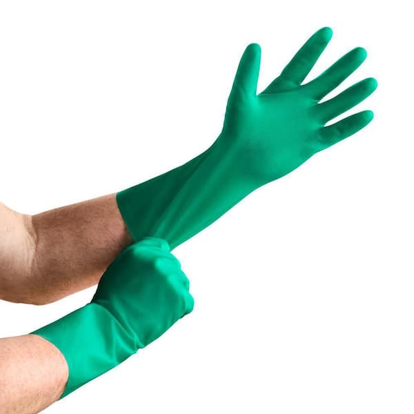 HDX Green 11 mil Reusable Nitrile Glove - L/XL 24137-012 - The