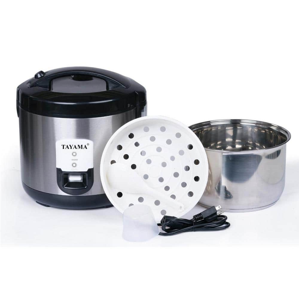 https://images.thdstatic.com/productImages/44f82c6c-cc6f-4b3c-809e-5f6e048b2f8b/svn/stainless-steel-tayama-rice-cookers-trsc-10r-64_1000.jpg