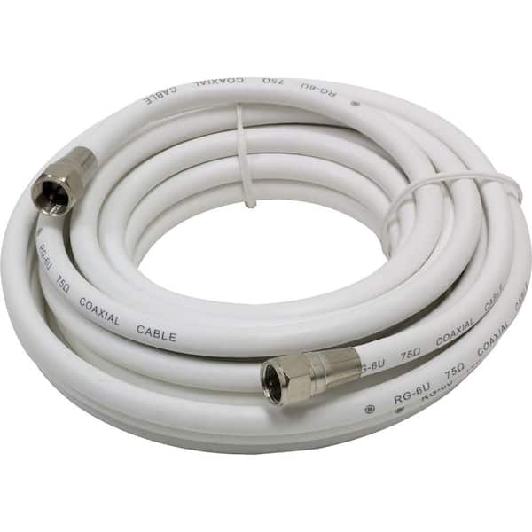 GE 15 ft. White RG-6 Coaxial Cable