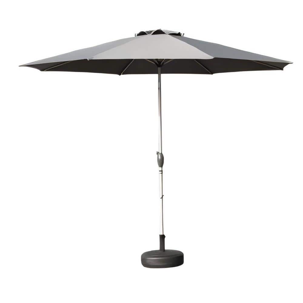 10 ft. Market Patio Umbrella Outdoor Umbrella with Push Button Tilt, Crank, 8 Sturdy Ribs in Gray price history on PriceWatchPro