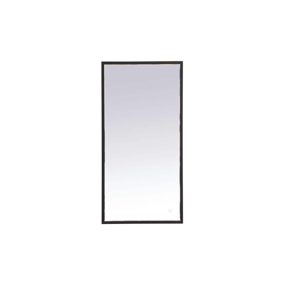 Timeless Home 18 in. W x 36 in. H Aluminum Black LED Mirror