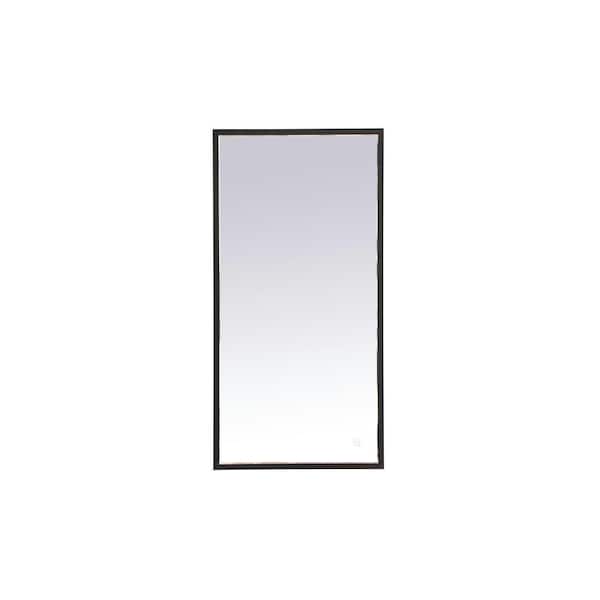 Unbranded Timeless Home 18 in. W x 36 in. H Aluminum Black LED Mirror