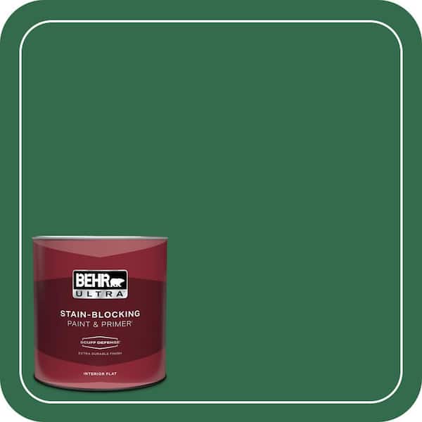 BEHR ULTRA 1 qt. #S-H-460 Chopped Chive Extra Durable Flat Interior Paint & Primer