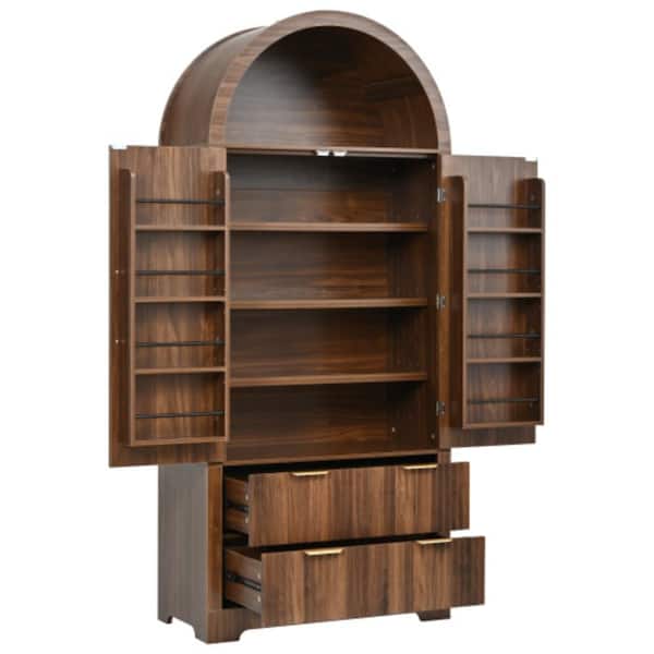 31.5 in. W x 15.75 in. D x 72.05 in. H Bathroom Dark Brown Linen Cabinet
