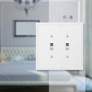 Richmond 2 Gang Toggle Composite Wall Plate - White