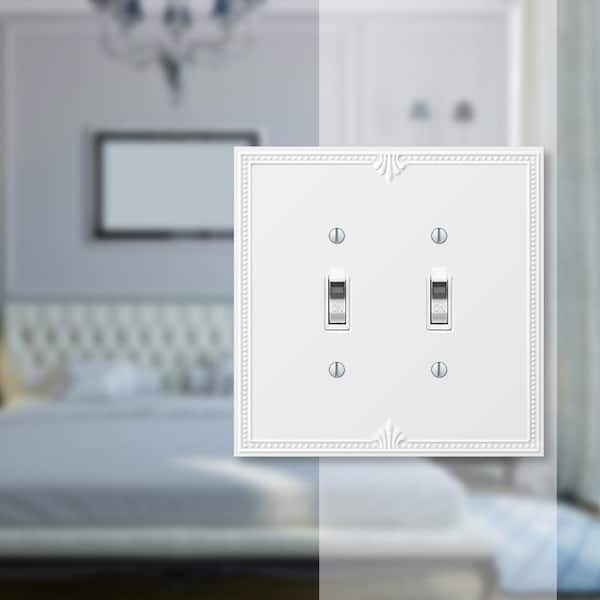 Richmond 2 Gang Toggle Composite Wall Plate - White
