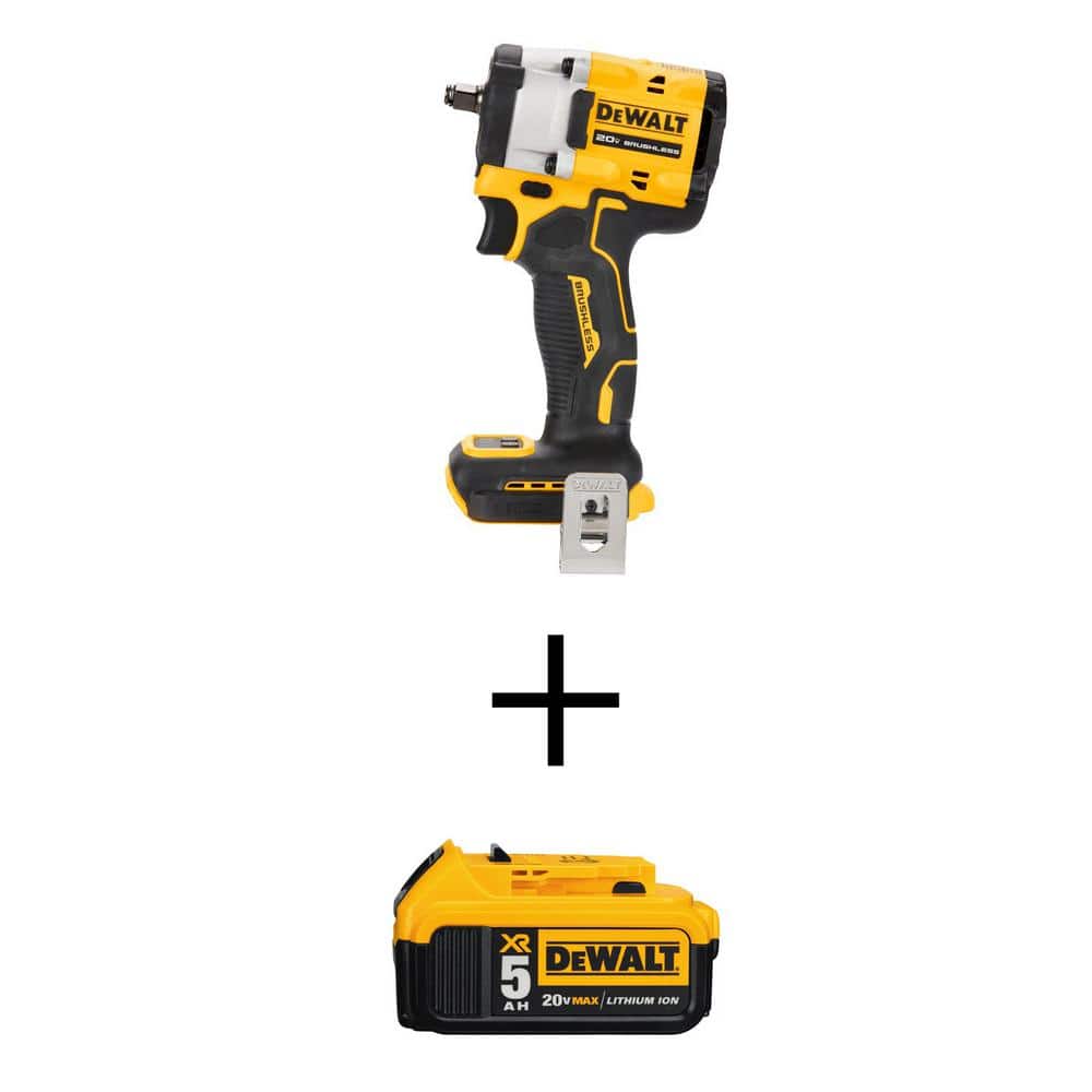 DEWALT ATOMIC 20V MAX Cordless 3/8 in. Impact Wrench and 20V MAX Premium Lithium-Ion 5.0Ah Battery -  DCF923BWDCB205