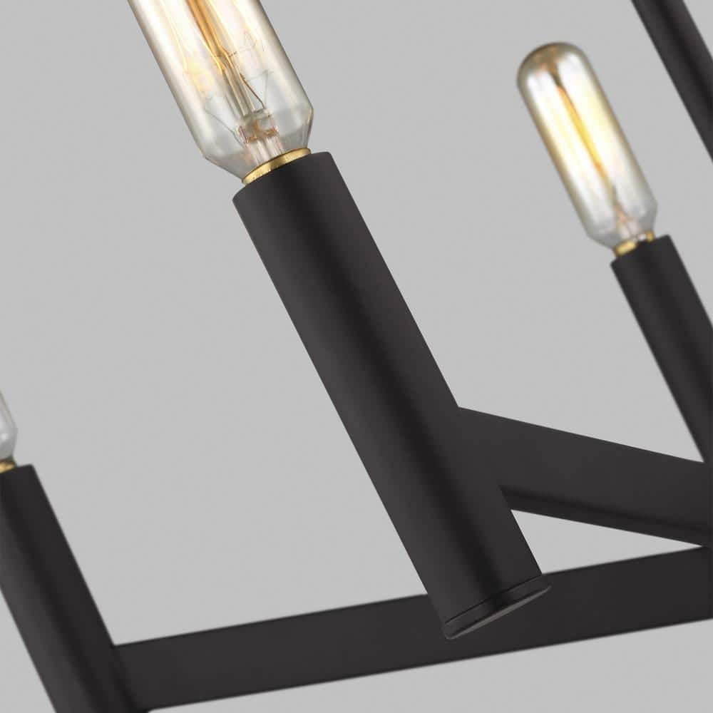 Midnight Black 18" 5-Light Semi-Flush Mount Ceiling Fixture