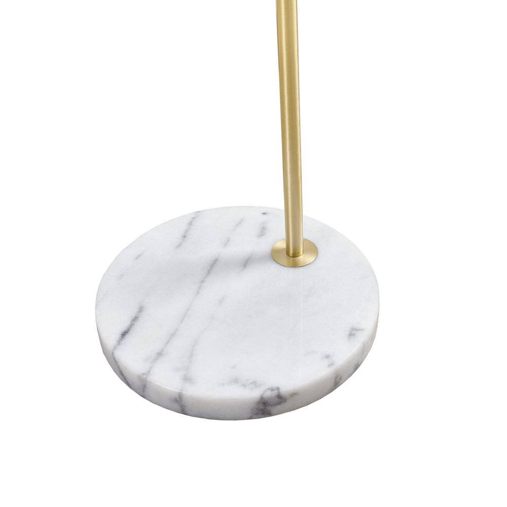 Auburn Gold Steel Floor Lamp with Marble Base