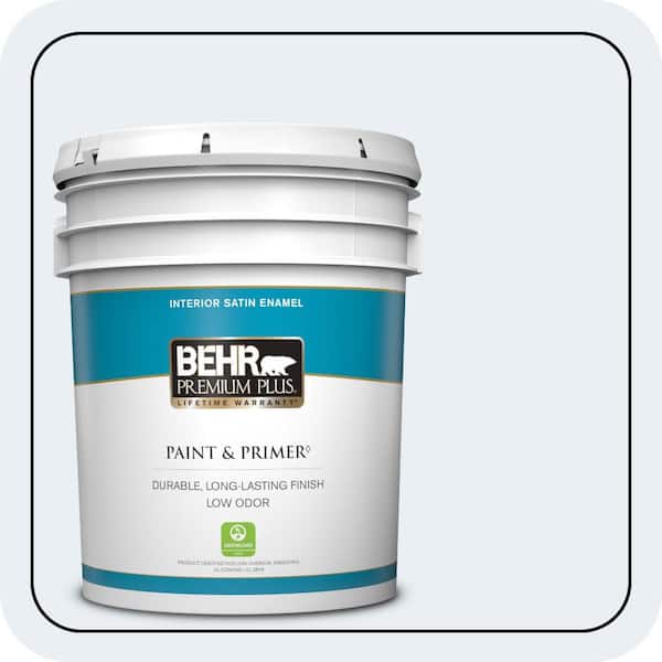 BEHR PREMIUM PLUS 5 gal. #PPL-13 Distant Windchime Satin Enamel Low Odor Interior Paint & Primer