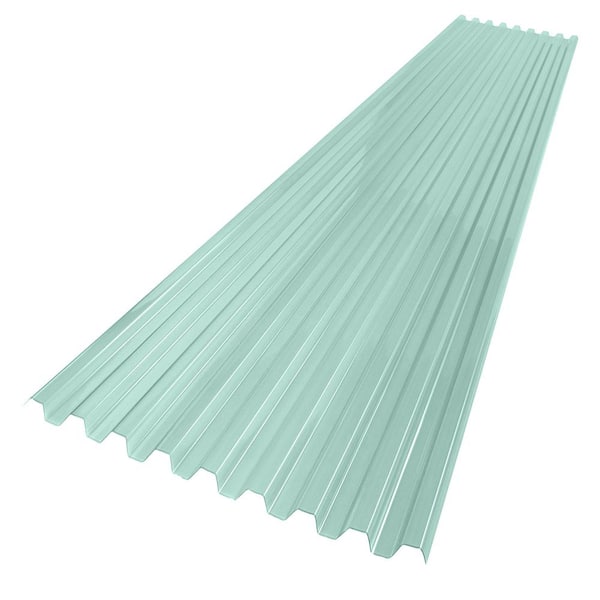 2.2 ft. x 12 ft. Corrugated Polycarbonate Roofing Panel in Sea Green