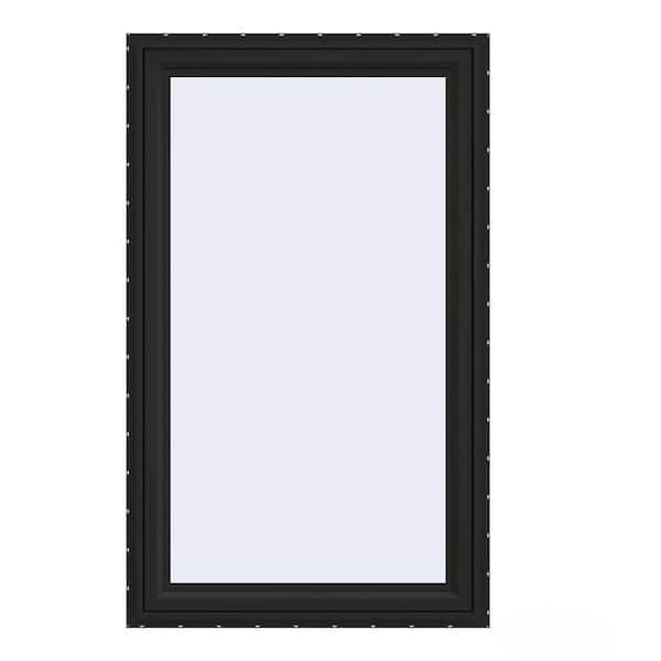 JELD-WEN 36 in. x 60 in. V-4500 Series Bronze Exterior/White Interior FiniShield Vinyl Right-Handed Casement Window w/Mesh Screen