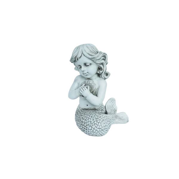 HI-LINE GIFT LTD. Mermaid Kneeling Holding Shell 75598 - The Home Depot