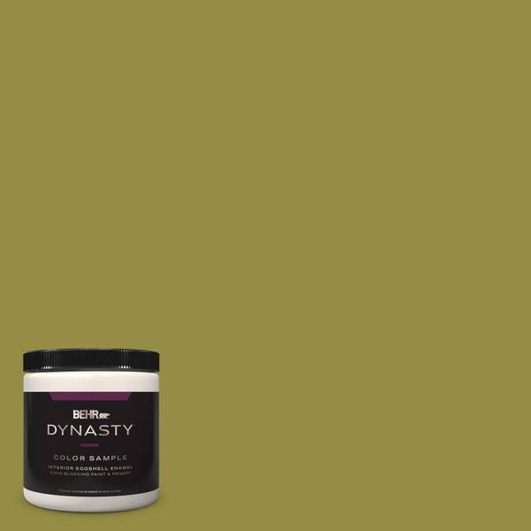 BEHR DYNASTY 8 oz. #PPU9-03 Retro Avocado Eggshell Enamel Stain-Blocking Interior Paint & Primer Sample