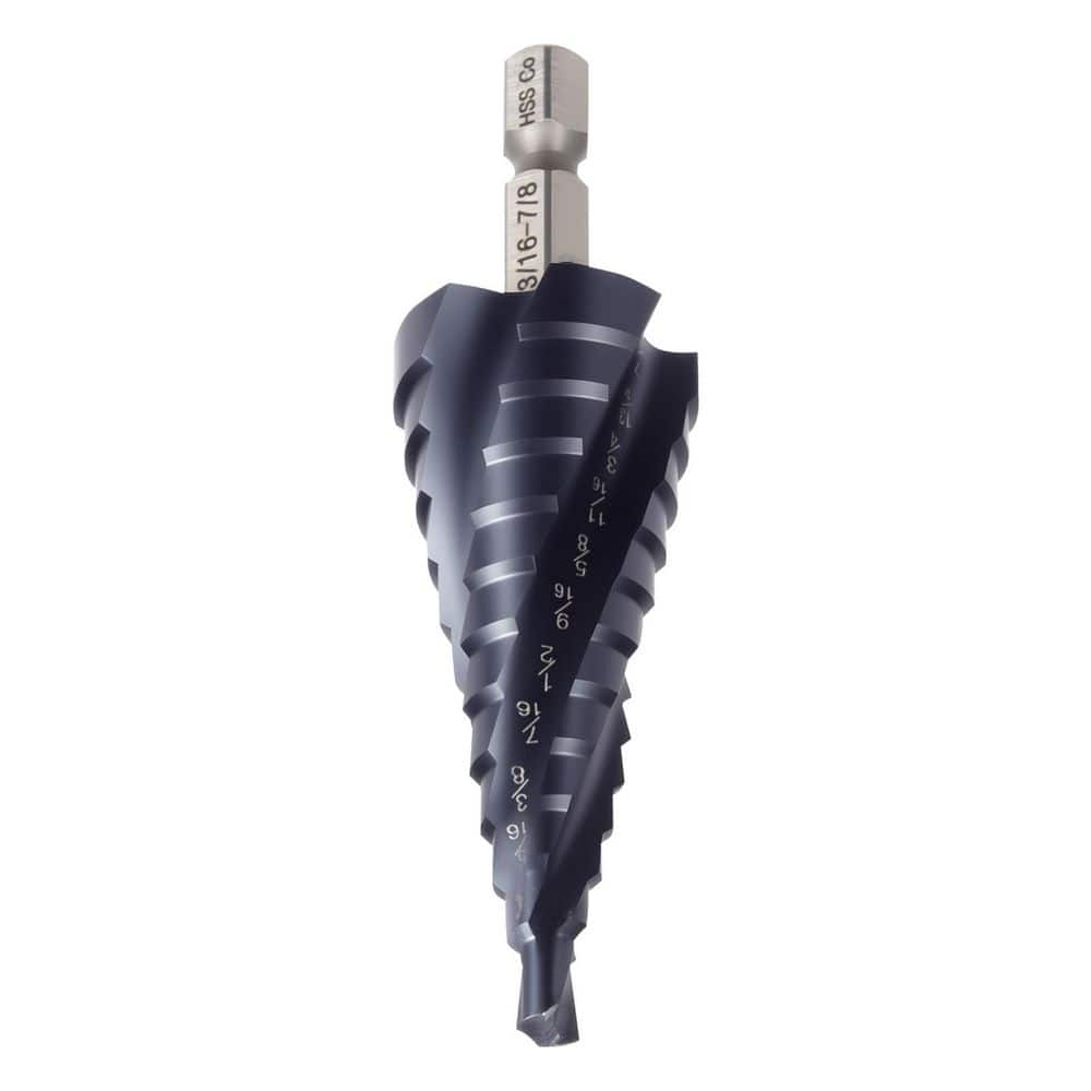 Step Drill Bit 3/16-7/8 in. 1/4 in. Hex Shank, TiAlN Cobalt HSS, 4-Flute for Metal, Steel, Aluminum, Wood (1-Piece) price history on PriceWatchPro