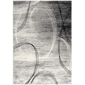Montage Grey (5 ft. x 8 ft.) - 5 ft. 3 in. x 7 ft. 7 in. Modern Abstract Area Rug