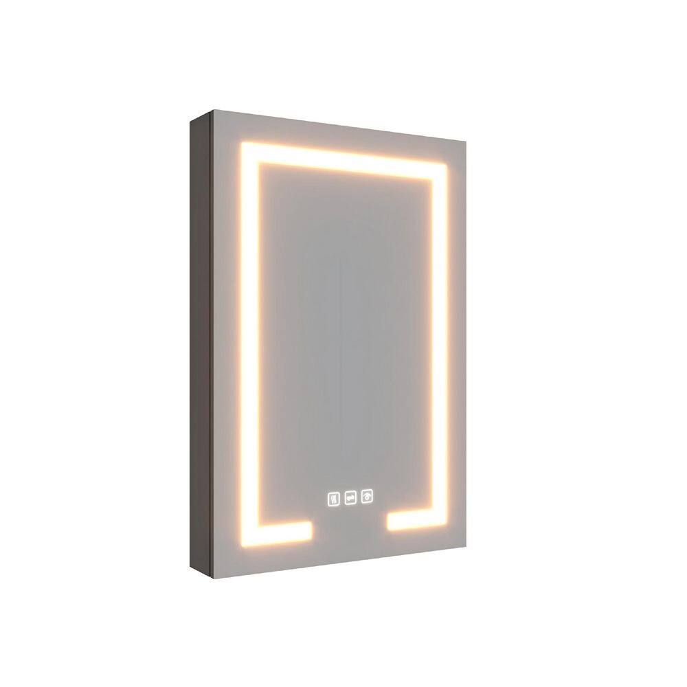 24 in. W x 36 in. H Dimmable LED Left-Hinged Recessed/Surface Mount Rectangular Aluminum Medicine Cabinet with Mirror price history on PriceWatchPro