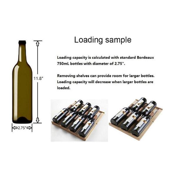Kalamera 12 In Built In 18 Bottle Wine Cooler With Touch Control Krc 18szb The Home Depot