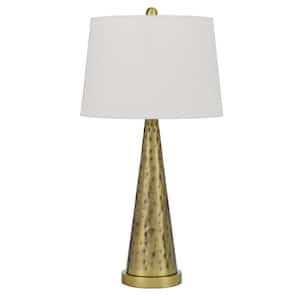 27 in. Antiqued Brass Standard Light Bulb Bedside Table Lamp