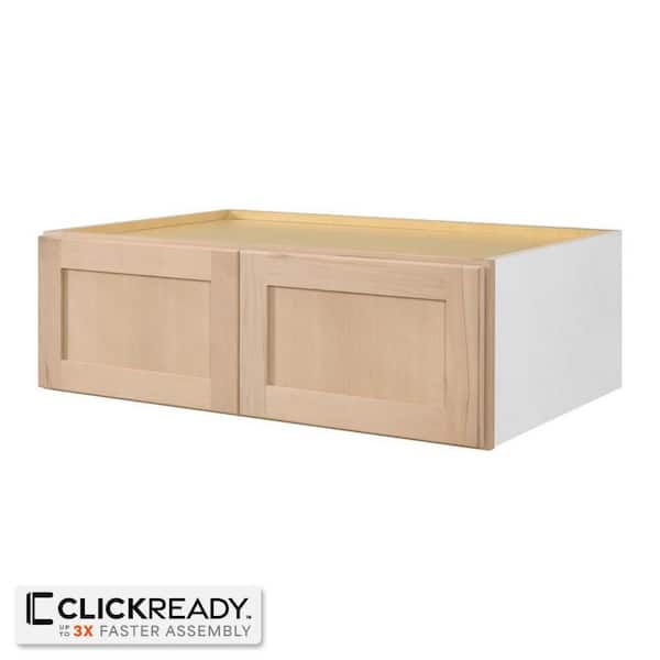 Hampton Bay 36 in. W x 24 in. D x 12 in. H Ready to Assemble Wall Bridge Kitchen Cabinet in Unfinished with CLICKREADY Technology
