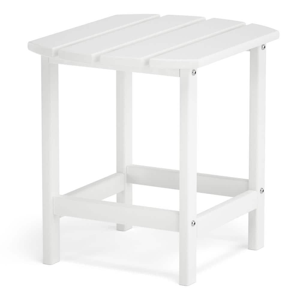 White Rectangular HDPE Plastic Outdoor Side Table End Table for Patio, Backyard, Pool price history on PriceWatchPro