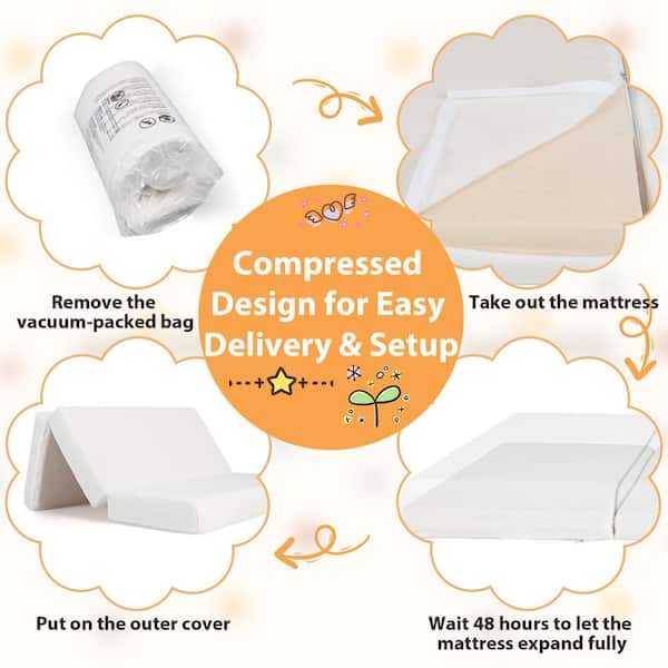 Bi-Comfer 3.25 Inch Pack n Play Memory Foam Infant and Toddler