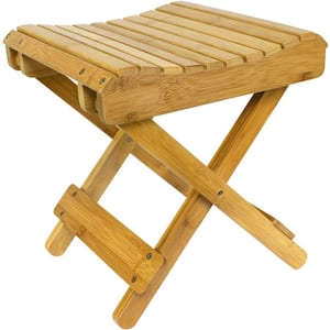 11 in. D x 11 in. W Bamboo Folding Step Shower Seat in Brown