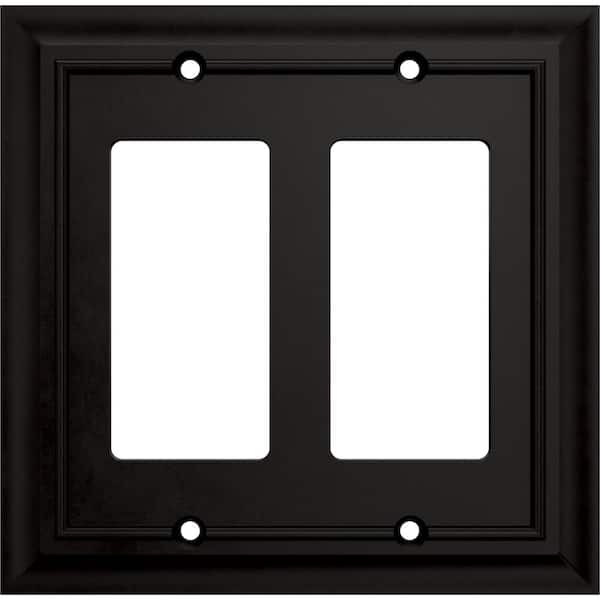 Liberty (3-Pack) Derby 2-Gang Matte Black Decorator/Rocker Outlet Plastic Wall Plate